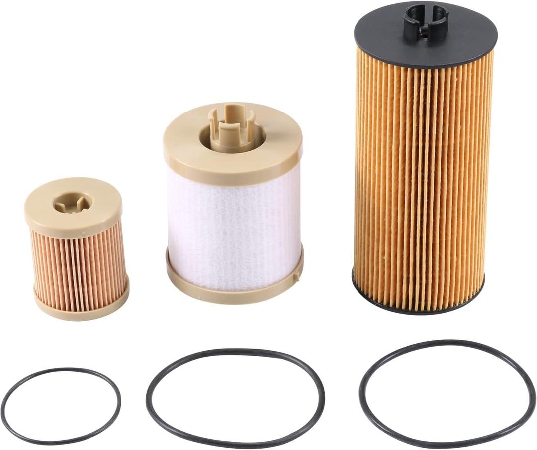 CARMOCAR FD4616 Fuel Filter and FL2016 Oil Filter Replacement for 2003-2007 Ford F250 F350 F450 F550 Super Duty 6.0L 2003-2005 Excursion 6.0L 3C3Z-9N184-CA 3C3Z-6731-AA FD4604