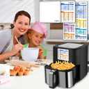 3 x Air Fryer Magnetic Cheat Sheet Set (1 Set of 3 Pcs) - Cook Times Chart, Recipe Cards, Dry-Erase Fridge Whiteboard, Kitchen Accessories (White).