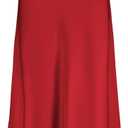 Outoshe Women's Satin High Waisted Maxi Skirts Hidden Elasticized Waistband A Line Long Skirt Red (Red, S)