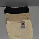 Bali Women's Seamless Hi-cut Panty, Comfort Revolution Microfiber Brief, Full Coverage Underwear (7, Black/Nude/Light Beige)