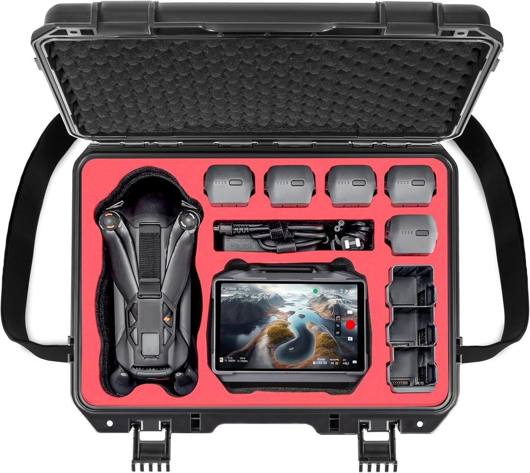 STARTRC Waterproof Hard Carrying Case for DJI Mavic 4 Pro Drone Combo,Fly More Combo, Fits RC 2/RC Pro 2 Remote Controller,Up to 9 Batteries,Charger Hub and More Drone Accessories(Case Only)
