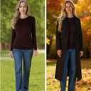 Womens Long Sleeve Thermal Shirts, 2025 Fall Winter Crew Neck Shirt for Women, Stretch Basic Tight Long Sleeve Underwear Tops (Brown, M)