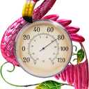 MUMTOP Outdoor Thermometer, 42 Inch Metal Flamingo Solar Lights with Stake for Patio, Yard and Garden