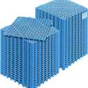VEVOR Interlocking Tiles, 55Pcs 12 x 12 in, Soft PVC Drainage Tile Mat, Non Slip & Wear-Resistant Splicing Drainage Mat, Floor Tile Drain Holes for Restroom, Bathroom, Kitchen, Pool, Blue