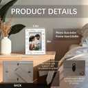 Wedding Picture Frame 4x6, Engagement Wooden Picture Frame, Wedding Engagement Gifts for Couples Newlyweds Bride Groom, Love Honor Cherish Decorative Photo Frames for Table Desk Decor