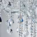 Modern Chrome Chandelier Light Fixture - Luxury Maria Theresa Crystal Chandeliers for Dining Room, Kitchen Island, Living Room, Bedroom, 15 Lights, 2 Layers