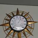 14'' Sun Outdoor Thermometer, Metal Wall-Mounted Thermometer No Need Battery, Indoor Decor for Patio Garden Living Room, Sunburst