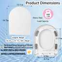 Minsha soft sealed toilet seat,16.7”LX13.5“W compatible with D/U-shaped extended bucket, quick release, easy to install, easy to clean, non discolored, thick and durable plastic material, white(M17“)