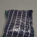 Jiflora Women's Summer Short Sleeve Cardigans Cropped Tweed Blazers Button Up Knitted Sweater Jacket for Dress with Pockets, Large, Blue 