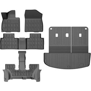 Palisade Floor Mats - Car Mats for Hyundai Palisade 7/8 Seats 2026 (Only Fit Gas), All Weather Full Set Cargo Liner with Backrest Mat for Palisade Accessories, Heavy Duty Waterproof, Black