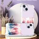 CCFUNCASE Compatible with iPhone 14 Plus Case Clear Cute for Women - Rugged Phone Cases Funda Protector Cover Skin (Pink Pine Trees Mountains)