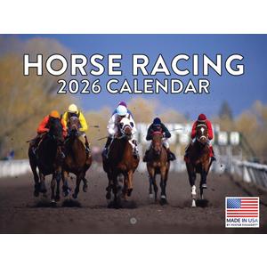 Horse Racing Calendar 2026 Race Horses Monthly Wall Calender 12 Month | American Made In The USA