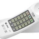 AT&T 210 Basic Trimline Corded Phone, No AC Power Required, Wall-Mountable, White