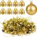 120 Pieces 0.5 Inch Round Christmas Ornament Caps Replacement Plastic Christmas Ornament Hangers Caps for Christmas Tree Ceramic Glass Porcelain Christmas Ornaments DIY Decorations (Gold)