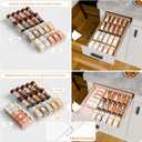 Yieach 8 Pack Adjustable Narrow Spice Rack for Drawer - Expandable From 9" to 17.7" - Acrylic Drawer Seasoning Organizer,Tiered Clear Spice Tray for Spices,Condiment, Nail Polish and Jar Organization