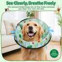Soft Dog Cone Collar After Surgery: Foldable Long Comfortable Comfy Fabric Recovery Shame Elizabethan Stop Licking Small Medium Large Dogs (Green, 2XL) (Green, XXL)