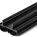 Pushglossy 1 Pcs 36" Double Bubble Kerf Door Sweep 1-3/4" Wide Vinyl Weatherstrip Seal for Exterior Doors, Energy Efficient Draft Stopper, Easy Slide in Installation, Blocks Dust/insects/noise (Black)