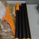 Carpet Rake for Pet Hair Removal - Reusable Pet Hair Remover, 60 Adjustable Long Handle Cat Dog Carpet Rake Scraper, Dog Hair Rake Brush for Rugs, Mats, Couch (Orange)