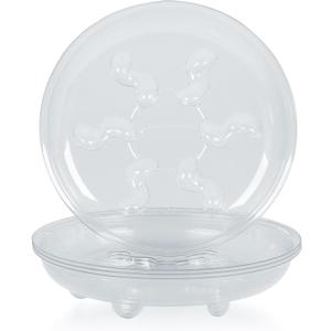 Idyllize 5 Pieces of 6 Inch Clear Thick Plastic Heavy Duty Sturdy Plant Saucer Drip Trays for pots (6'')