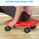 hand2mind Blue Indoor Scooter Board with Handles, Sit Down Floor Scooter, Gym Activities for Kids, Indoor Sport Recess Games, Physical Education Equipment, Gross Motor Toys
