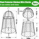 Phoncoo 6 Pack Garden Cloches for Plants, Sturdy Plant Protectors from Animals, Chicken Wire Cage for Garden Cages to Keep Bunnies Chicken Squirrels Birds Animals Out
