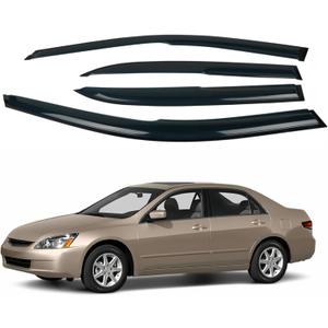 4PCS Rain Guards Window Visors Fit for 2003-2007 Honda Accord 4-Door Sedan, 94943, Outside Mount Wind Deflector Vent Shade Shield, Exterior Car Accessories, 2003 2004 2005 2006 2007