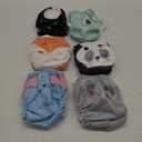 Mama Koala 3.0 Pocket Cloth Diapers for Babies with AWJ Lining, 6 Pack with 6 5-Layer Natural Cloth Diaper Inserts - Reusable and Washable Pocket Diapers(A-Love Animals)