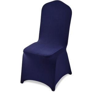 VEVOR 50 Pcs Navy Blue Chair Covers, Polyester Spandex Chair Cover, Stretch Slipcovers for Wedding Party Dining Banquet Flat-Front Chair Covers, Fits Chair Measures up to 20.08 x 17.72 x 37.4 inch