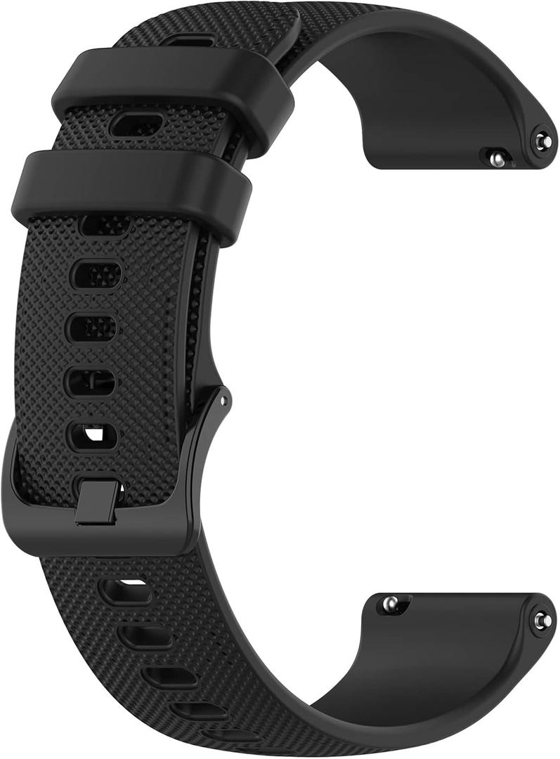 LOKEKE Compatible with Garmin Forerunner 255 Replacement Band, 22mm Replacement Silicone Wrist Watch Band Strap Compatible with Garmin Forerunner 255/Vivoactive 4(Silicone Black)