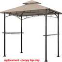 Eurmax 5FT x 8FT Double Tiered Grill BBQ Replacement Canopy Top 8x5FT Gray