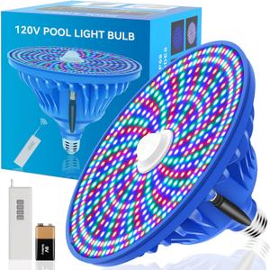 CEDIO Pool Lights for Inground Pool, 120V 90W Led Pool Light Bulb for Inground Pool, Color Changing Underwater Pool Light with Remote Control, E26/E27 Replacement (Blue)