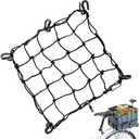 Bike Cargo Net for Bike Tote and Basket, Cargo Netting for Bicycle Storage, 15.7 x 15.7, Expandable Bungee Net with 6 Hooks, Bicycle Accessories, Black Color