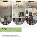 3-Light Hanging Pendant Light Fixtures, Farmhouse Kitchen Island Light Fixture, Industrial Hanging Pendant Lighting for Dining Room Bedroom Hallway, Black Metal Cage Pendant Lamp, E26 Base