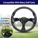 Universal EZGO Steering Wheel with Black Aluminum Frame Golf Cart Steering Wheel for Yamaha Club Car DS and Precedent Tempo, RXV & TXT