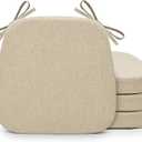 Shinnwa Kitchen Chair Cushions Set of 4, Non-Slip Dining Chair Cushions with Detachable Straps and Machine Washable Cover, 3 Pack, 17x16x2in, Beige