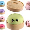 Dumpling Squishy, Dumpling Squishy Mystery Box, Cute Big Squishy Dumpling Stress Ball Fidget Sensory Toy for Adults Anxiety Relief, Novelty Squeeze Ball for Office Desk (Green)