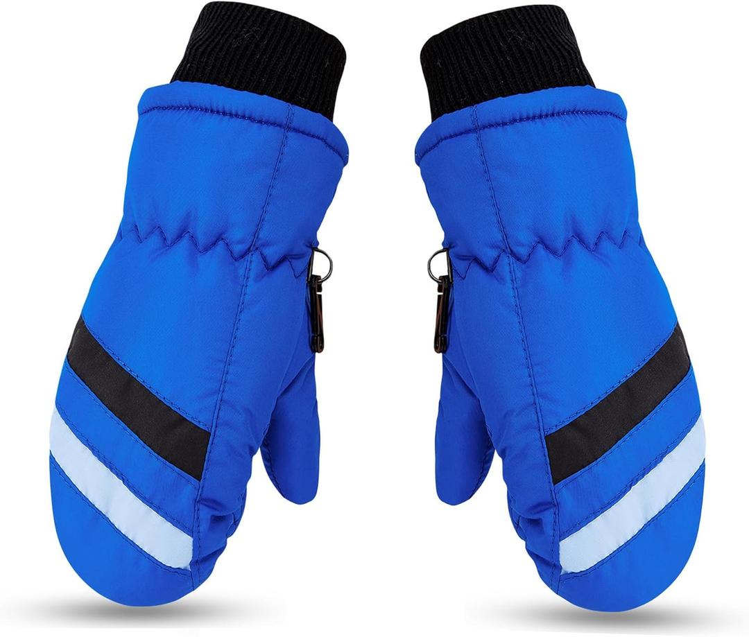 Kids Winter Thermal-Warm Windproof Ski-Gloves Outdoor Snowboarding Mittens for 2-5 Years Old