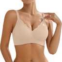 Wireless Bras for Women Bralette - Womens Seamless Push Up Full Coverage Wirefree Padded Sleep Bra with Support and Lift, X
