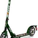 Hurtle Renegade Kick Scooter for Kids, Teenagers & Adults - 2-Wheel Folding Scooter with Adjustable T-Bar Handlebar - Alloy Anti-Slip Deck