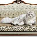 Luxury Cardboard Cat Scratcher Sofa Bed, Couch Shaped Scratching Board, Scratch Lounge with Catnip, Scratcher for Indoor Cats Large Grey