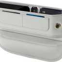 Universal Fit Premium Leather Car Seat Gap Filler Organizer, Center Console Organizer with Card Slots, Clever Gifts for Car SUV Truck Owners (Beige, 1 Pack)