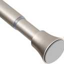 EBOATOP Silver Shower Curtain Rod - Tension Curtain Rod Adjustable 32 to 78 inch Spring Tension Shower Rod No Drilling Non Slip, Silver