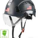 GREEN DEVIL Construction Safety Work Helmet Vented Men Hard Hat with Visor, Medium