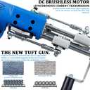 Electric Tufting Machine, 2 in 1 Carpet Weaving Machine Hand Tufting Gun Adjustable Speed Ergonomic Design, Cut Pile Rug Carpet Hand Tufted Gun for Rug Carpet