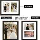 Frametory, 4x6 Double Picture Frame in Black and Walnut - 8x10 Collage Frame, Real Glass - Horizontal and Vertical Formats for Wall, 1 Pack, 8x10 with Two 4x6