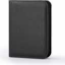 4 Pocket Trading Card Binder, Ringless Card Binder with Zipper for TCG and Sport Cards Collections, Holds 160 Cards with Side-Loading Pages, Black