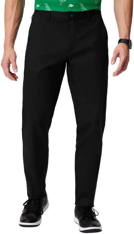 Fabletics Men's The High Side Chino (Classic Fit), Buttery Soft, External Pocket, Wrinkle Resistant, Zip Pockets (33W x 30L, Black)