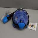 Full Face Snorkel Mask, Diving Mask for Kids and Adults,180 Panoramic View Snorkel Mask with Camera Mount, Safe Breathing, Anti-Leak&Anti-Fog (Medium, Black Blue)