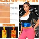 Sauna Shirt for Women Sauna Waist Trainer for Women Weight Loss Sauna Suit Workout Sauna Vest Zipper Body Shaper (Black, XL)