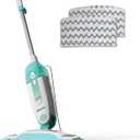 Shark Steam Mop with 2 Machine Washable Dirt Grip Pads, Removable Water Tank, Lightweight, Steam Cleaner for sealed Hard Floors, Marble, Stone, Hardwood, Tile, Laminate, White/Seafoam, S1000